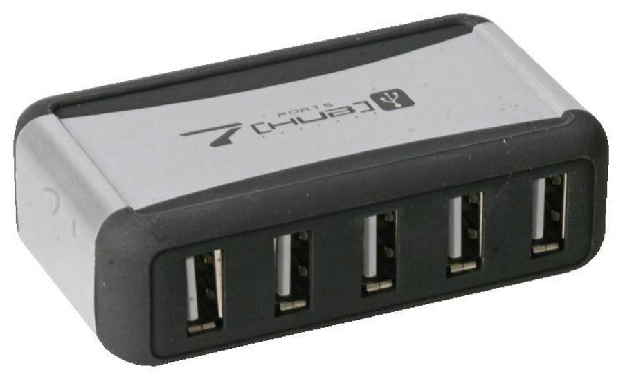 DYNAMODE - 7 Port USB 2.0 Hub - Mains Powered