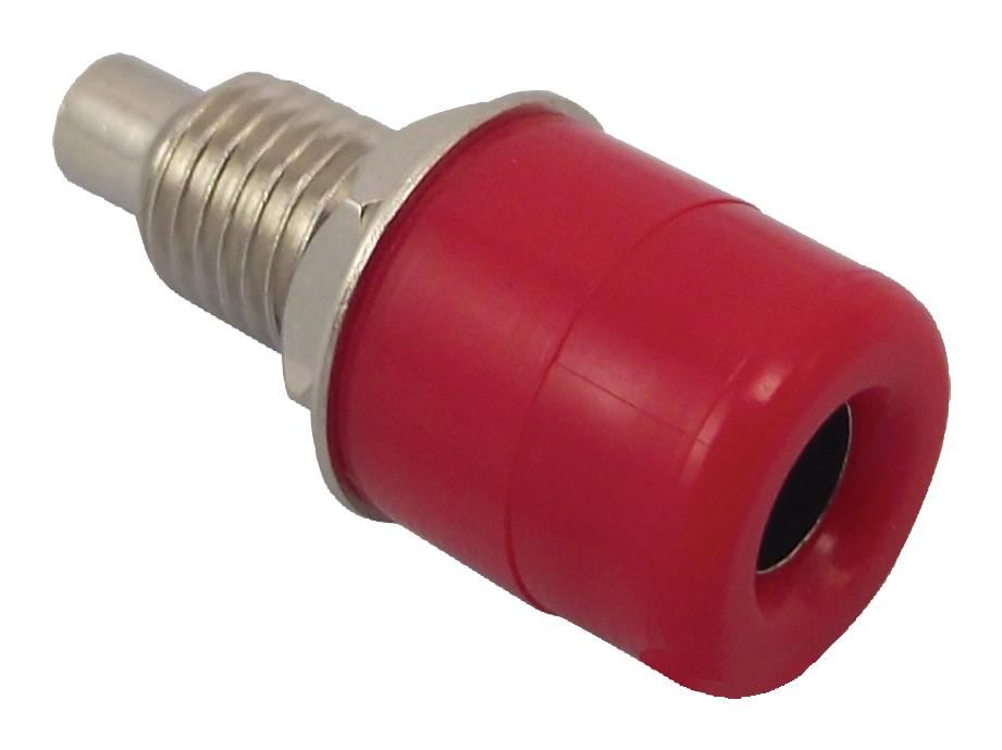 Socket, 4mm, Panel, Red