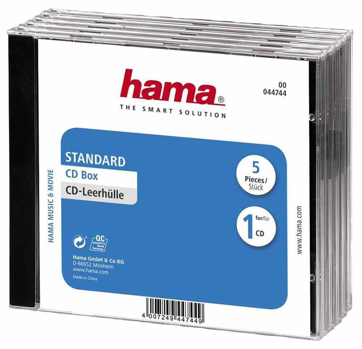 Standard CD Jewel Cases Black 5 Pack