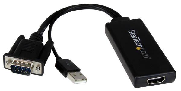 VGA to HDMI Converter Adaptor with USB Audio & Power - 1080p Support