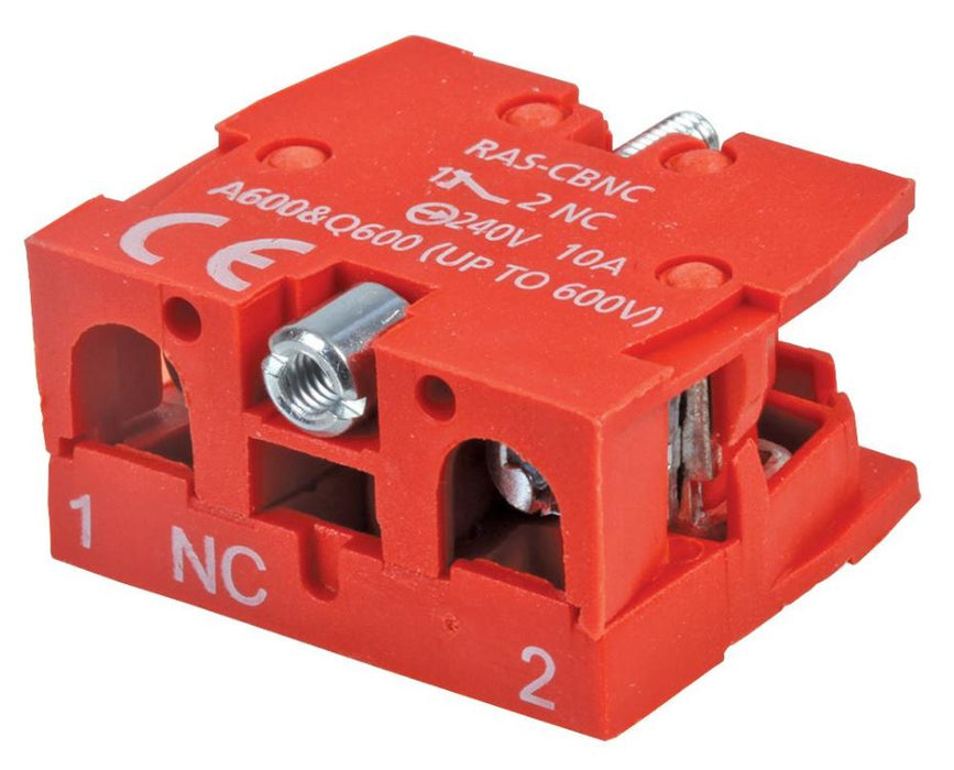 Auxiliary SPST N/C Contact Block, 10A