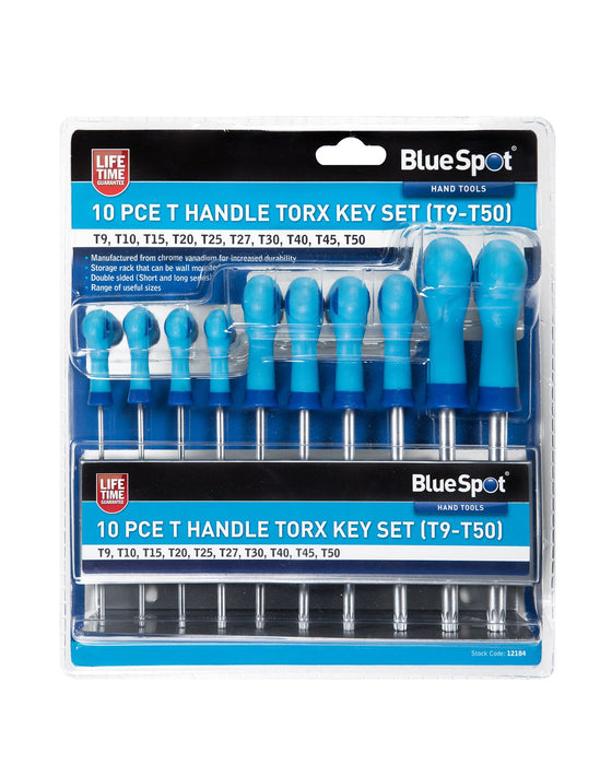 10 PCE T Handle Torx Key Set (T9-T50)