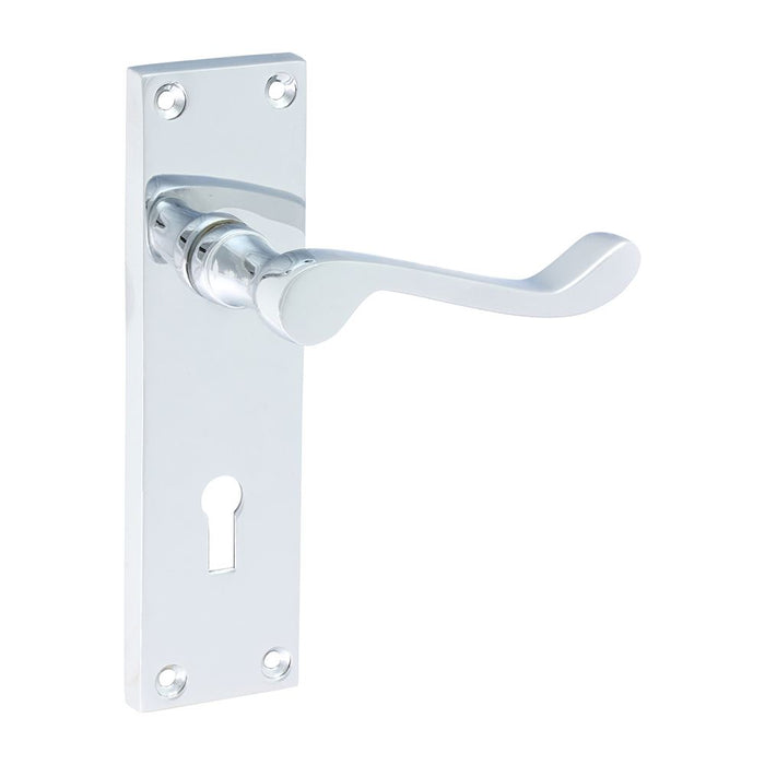 Victorian Scroll Lock Handles - Polished Chrome (Size 152 x 42 - 2 Pieces)