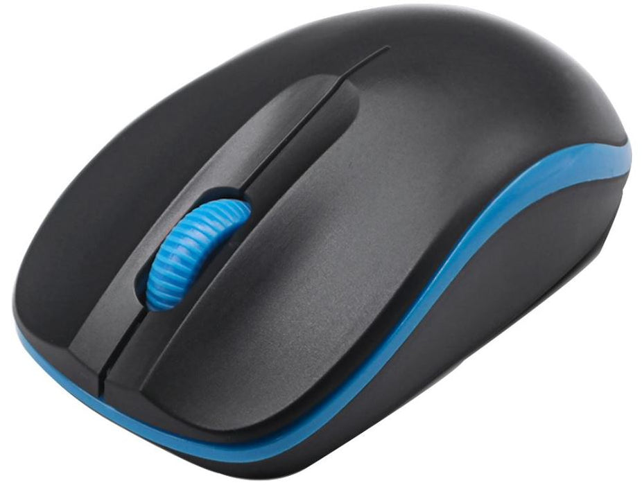 Wireless Optical Mouse, Black & Blue