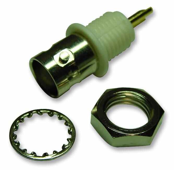 VITELEC 50 ohm BNC Panel Mount Isolated Socket, DC to 4GHz Solder Termination