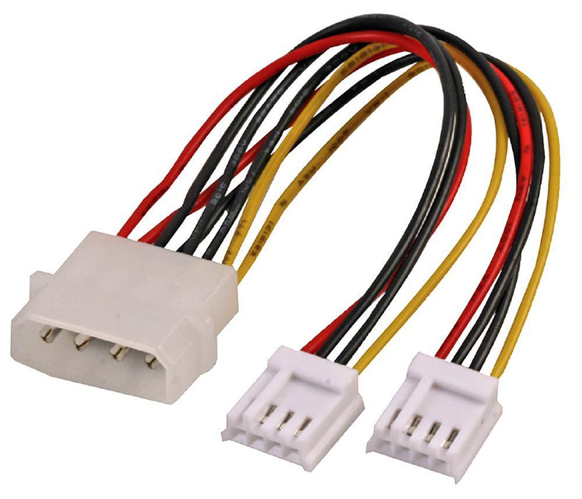 5.25" to 2x 3.5" Molex PC Internal Power Lead, 160mm