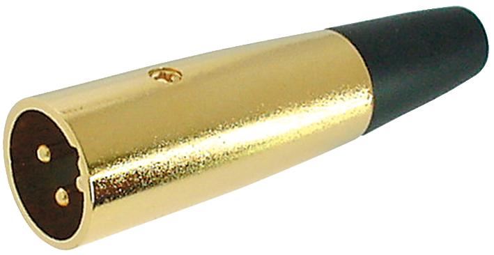 XLR Plug, 3 Pole, In Line, Gold