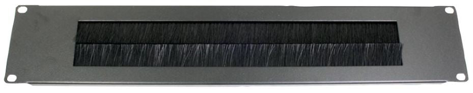 2U 19" Rack Letterbox Brush Strip Panel