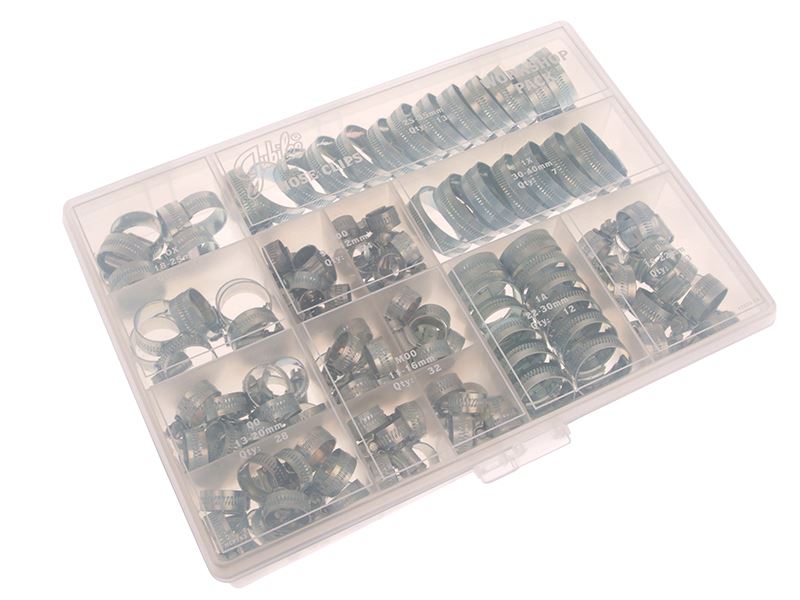 Workshop Pack 143 Assorted Hose Clips (Mild Steel)