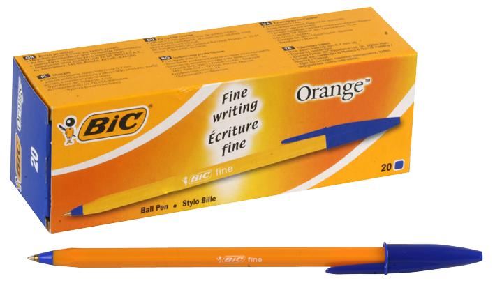 Fine Tip Cristal Orange Ballpoint Pens - Pack of 20