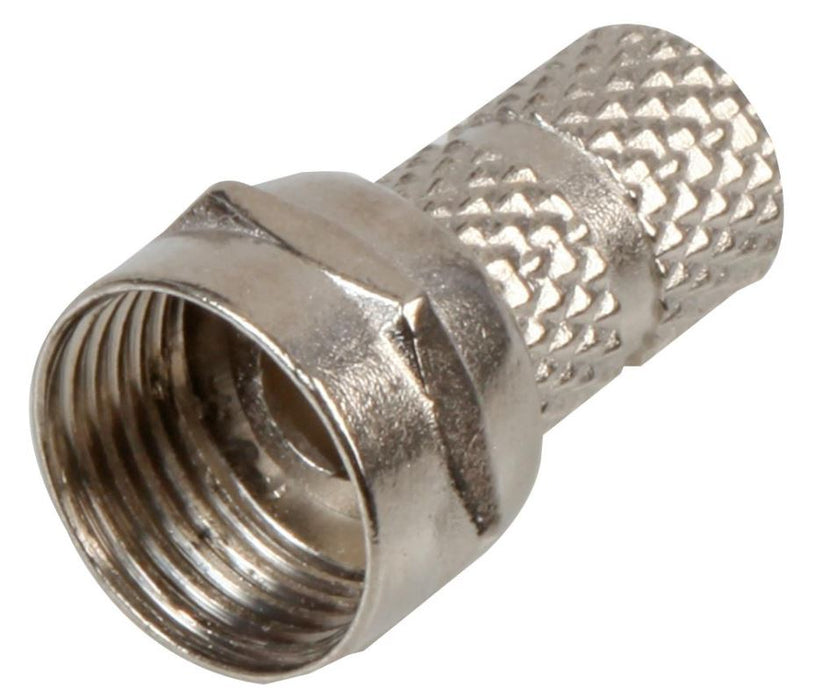 F Connector Plug, Twist On, 6mm