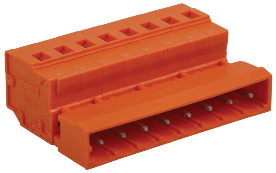 8 Pole Pluggable Male Connector Plug, Cage Clamp, 2.5mm2, 5.08mm Pitch