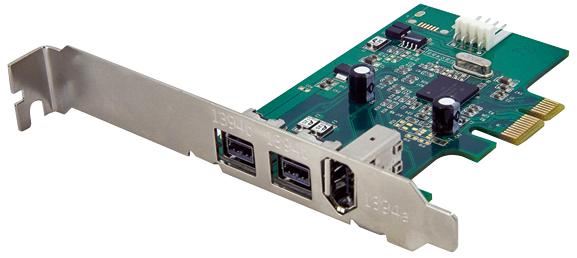 3-Port PCI-Ex FireWire Card Adaptor - 2x 1394b, 1x 1394a