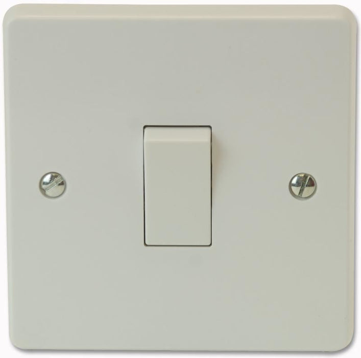 10AX 1 Gang Intermediate Light Switch, White