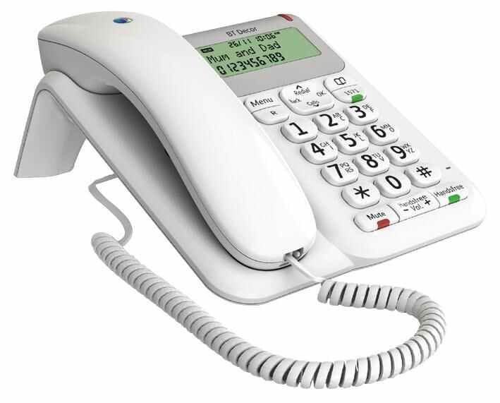 BT - Decor 2200 Corded Telephone with LCD Display White