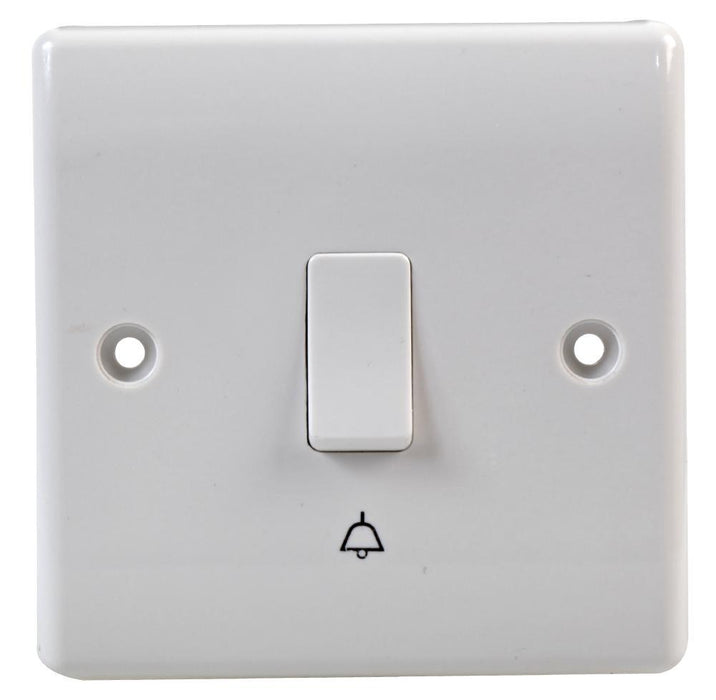 1 Gang Bell Push Switch, White