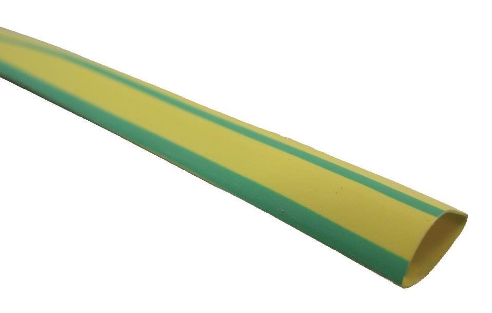 2:1 Normal Wall Heat Shrink Tubing 9.5mm x 5m Green / Yellow