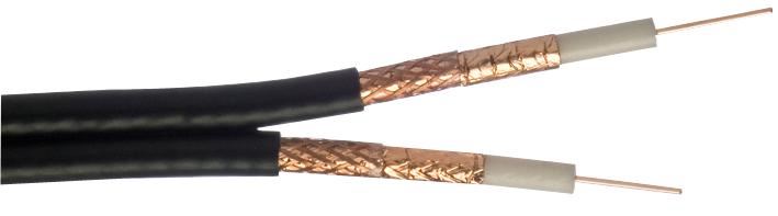 WF65 Twin Coaxial Cable with Copper Braid 50m Reel