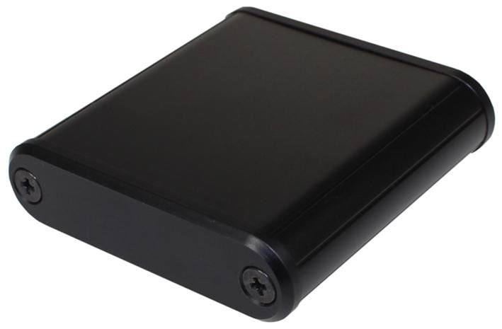 85 Series Black Round Aluminium Enclosure - 49x48x13mm