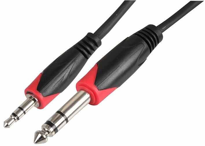 3.5mm to 6.35mm (1/4") Stereo Jack Plug to Plug Lead, Black