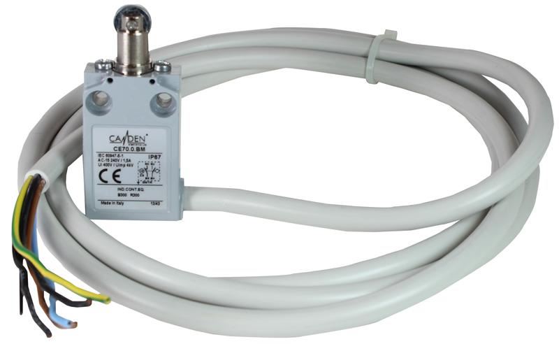 IP67 Pre-Wired 30mm Limit Switch with Roller Plunger - CE70 Series