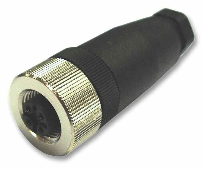 Socket, Free, M12, 4 Way, Locking Ring