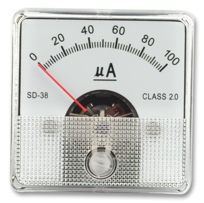 Analogue Panel Meter, DC Current 0uA to 100uA