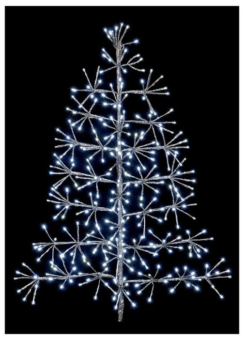 Silver Starburst Tree with White LEDs