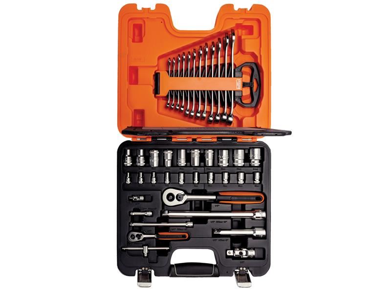 S410 1/4in & 1/2in Drive Socket & Spanner Set, 41 Piece