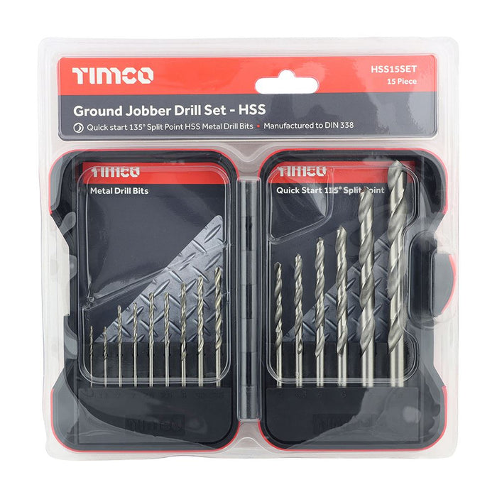 Ground Jobber Drills Set - HSS (Size 15pcs - 15 Pieces)