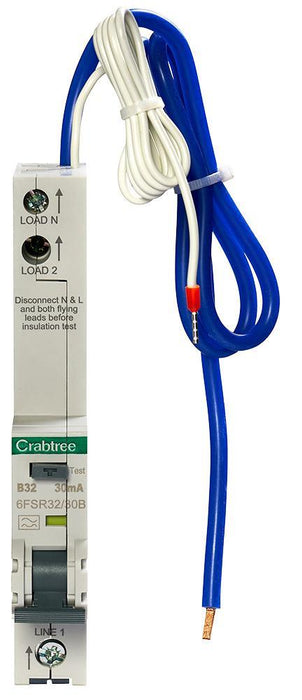 Loadstar 32A, 30mA Single Pole RCBO, B Curve, 6kA