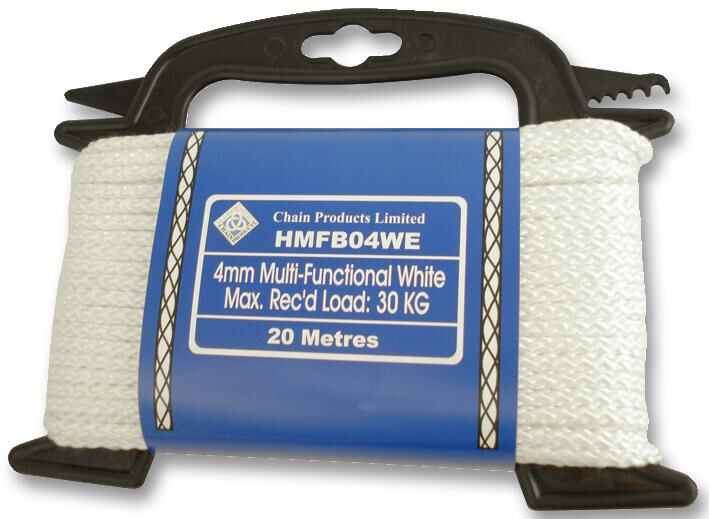 4mm x 20m Braided Polypropylene Rope, White