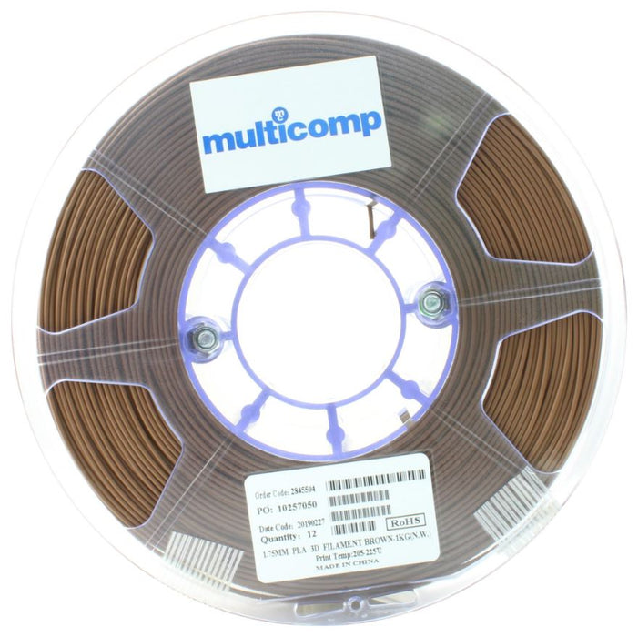 1.75mm PLA Filament for 3D Printer, Brown, 1kg