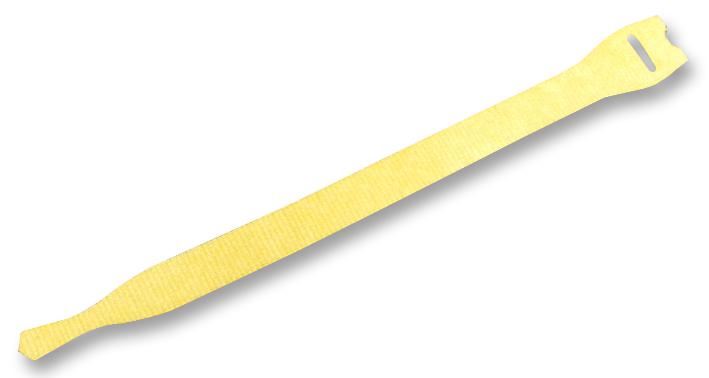 Hook & Loop Cable Ties Yellow 12.5 x 200mm - 10 Pack