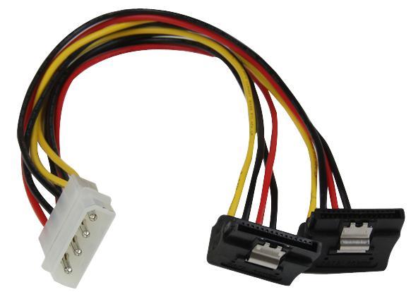 STARTECH Molex LP4 Male to 2x 90deg SATA Female Power Connection Lead 305mm