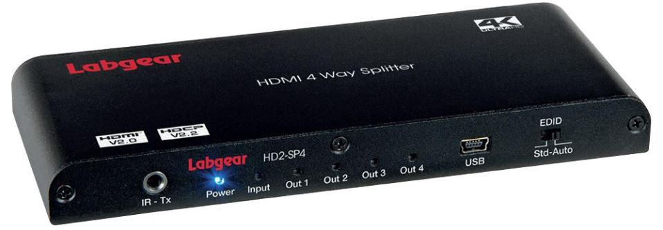 4 Way 4K HDMI 2.0 Splitter, 4Kx2K HDCP 2.2