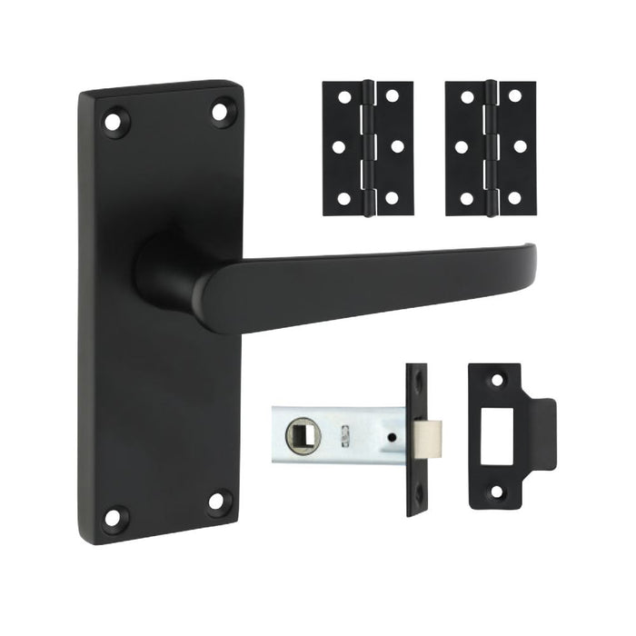 Victorian Straight Latch Door Pack - Matt Black