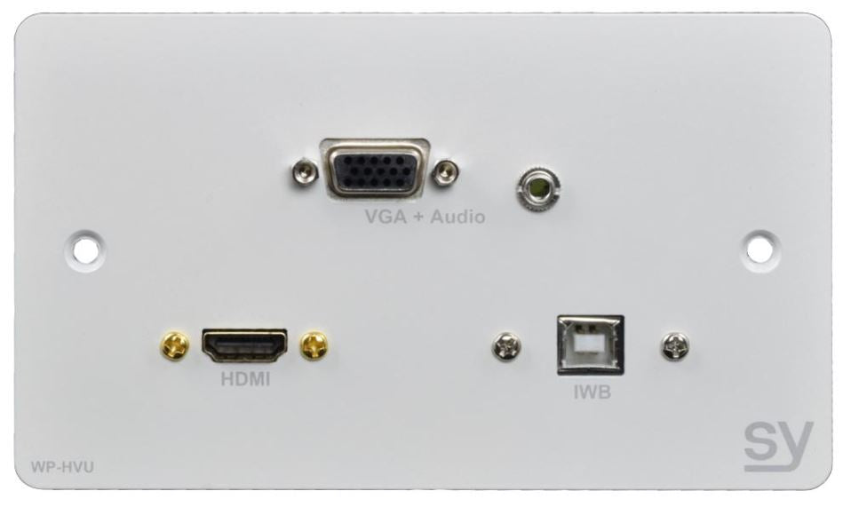 2-Gang HDMI Wallplate with VGA & USB, White