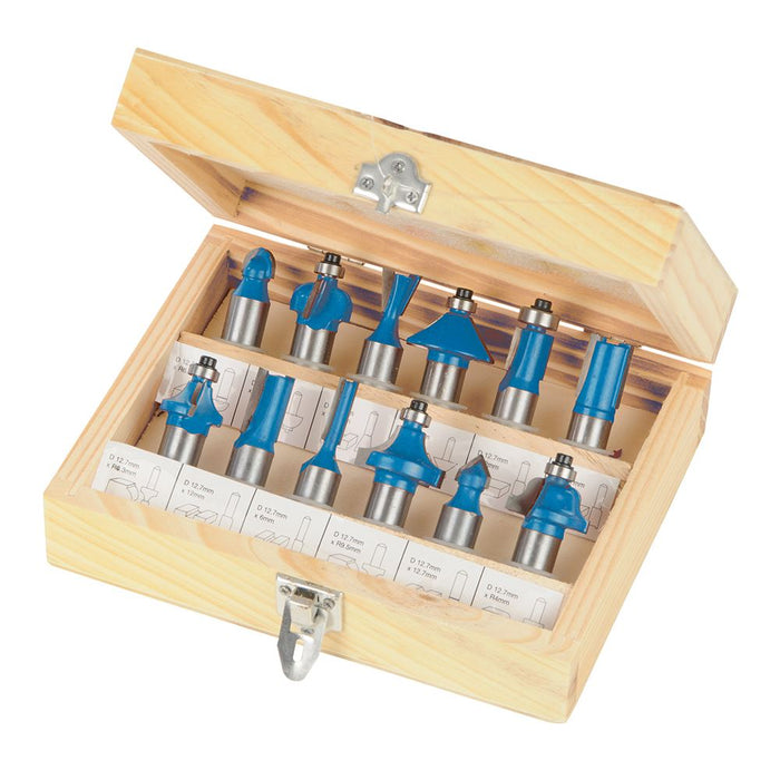 1/2" TCT Router Bit Set 12pce - 1/2"