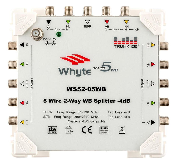 WS52-05WB Series 5 WB Splitter, 5 Wire, 2 Way, -4dB