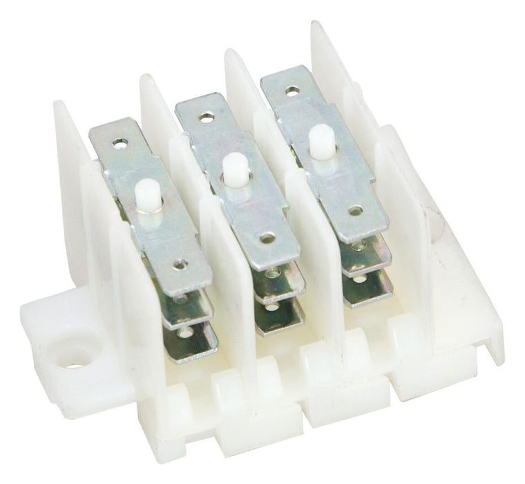 Interlockable Tab to Tab Terminal Block, 3 Pole, 6 Tabs