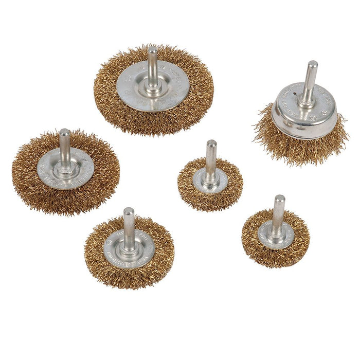 Brassed Steel Wire Wheel & Cup Brush Set