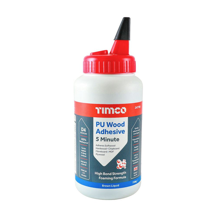 PU Wood Adhesive 5 Minute - Liquid (Size 750g - 1 Each)