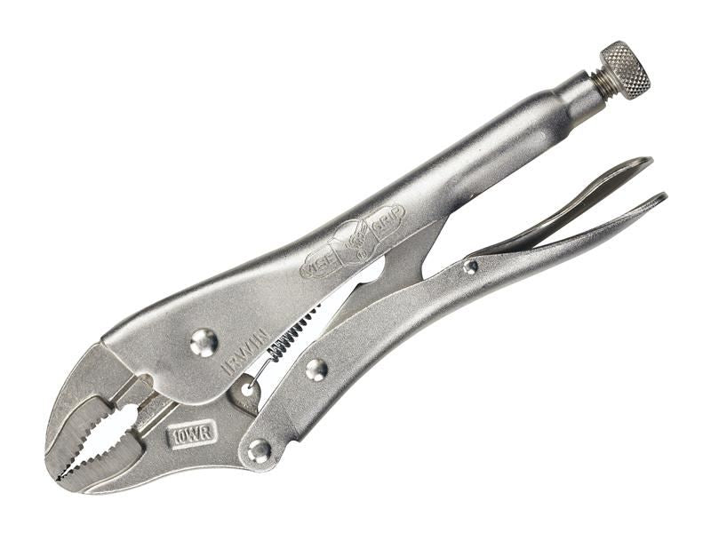 Curved Jaw Locking Pliers with Wire Cutter