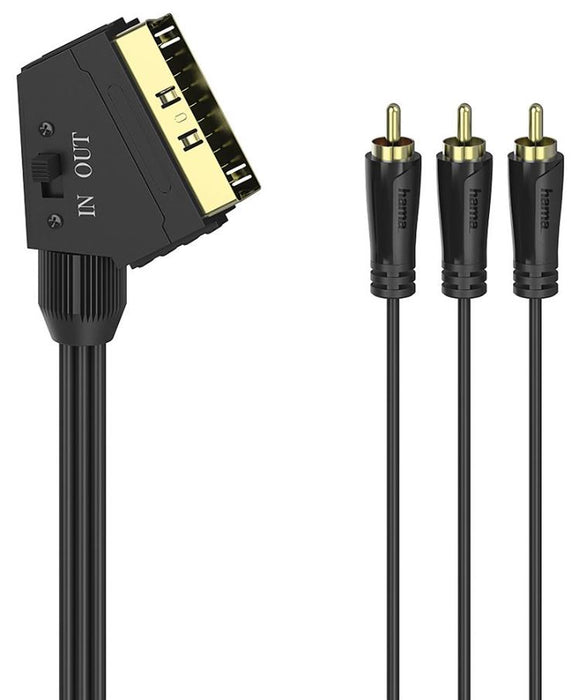 Scart to Triple RCA Audio-Video Lead, 1.5m