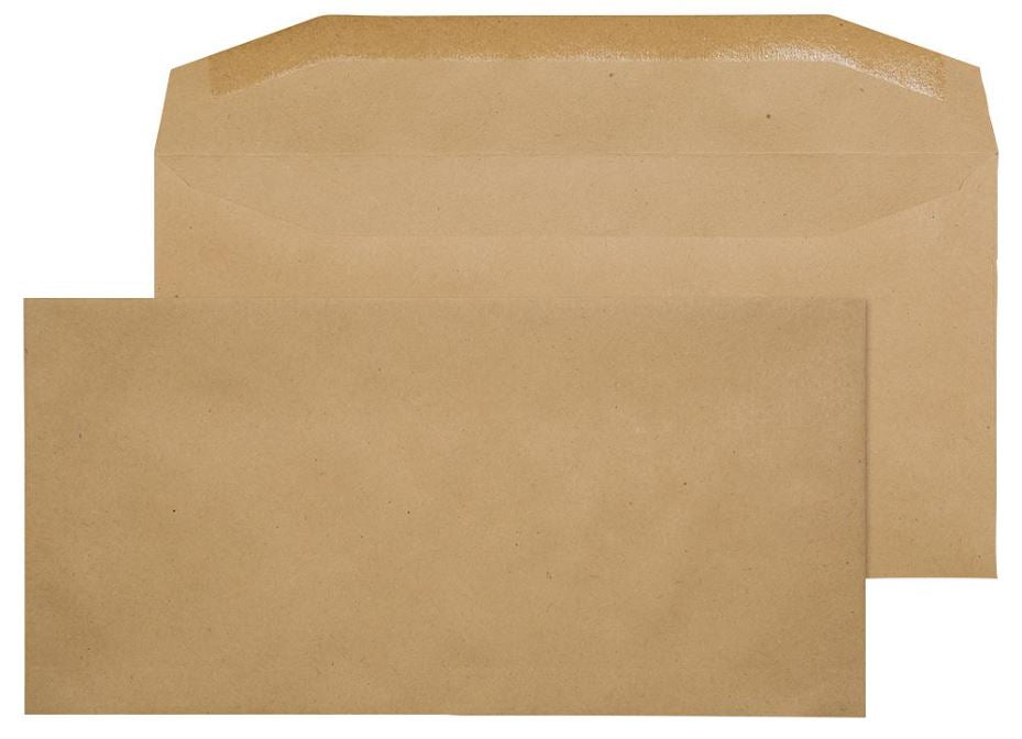 110x220mm Manila Gummed Envelopes - Pack of 50