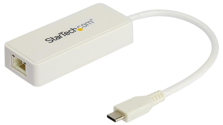 USB-C to Gigabit Network Adaptor with USB 3.0 Port, White