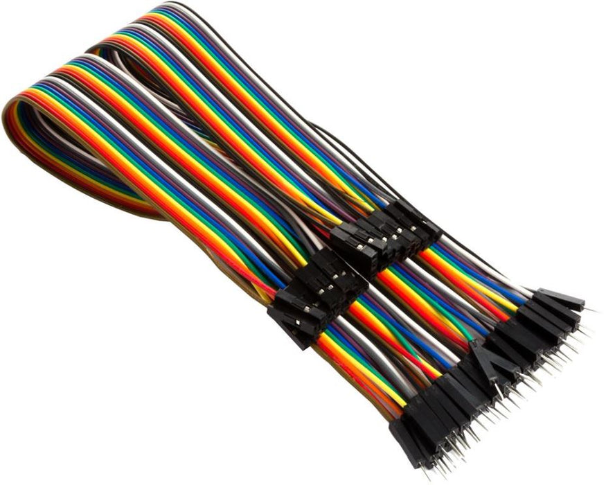 40 Way Flat Cable Male to Female Jumper Wires, 300mm