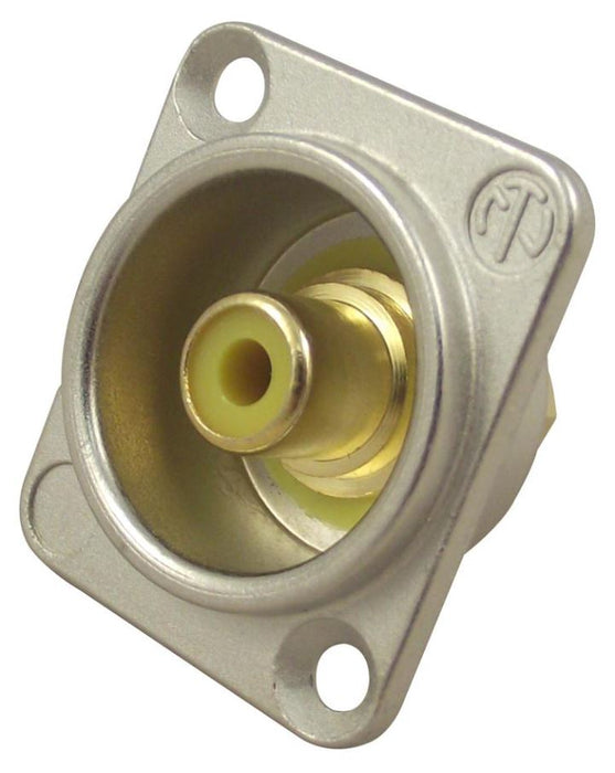 Phono D Socket, Nickel, Yellow