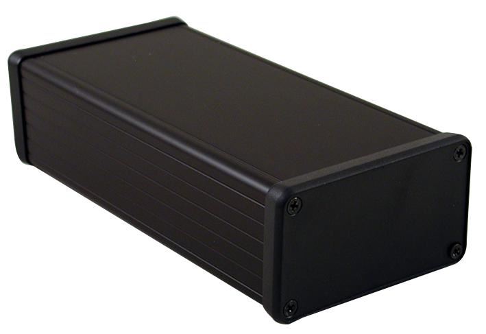 IP54 1455 Series Black Extruded Aluminium Instrument Enclosure - 160x78x43mm